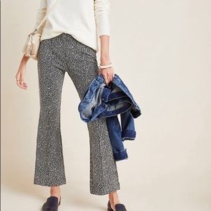 Anthropologie Leopard Cropped Flare Trouse…
